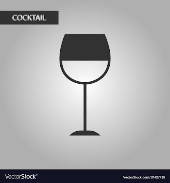Black and white style glass wine vector image