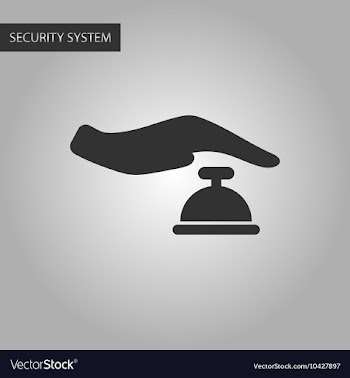 Black and white style hand bell vector image