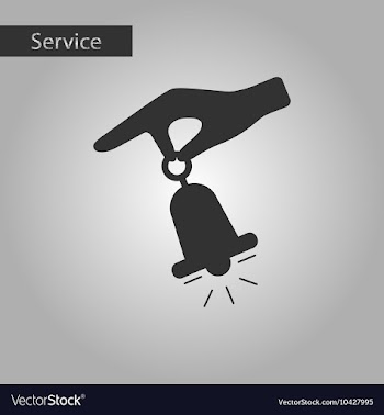 Black and white style hand bell vector image