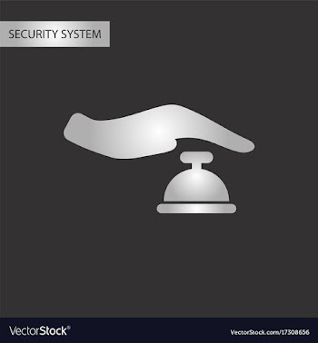 Black and white style hand bell vector image