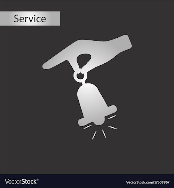 Black and white style hand bell vector image