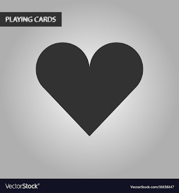 Black and white style Hearts suit vector image