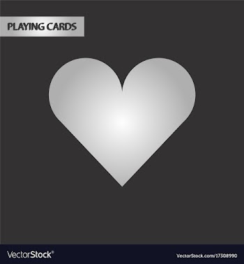Black and white style hearts suit vector image