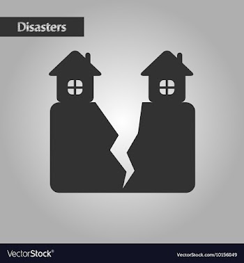 Black and white style house earthquake vector image