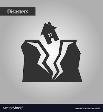 Black and white style house earthquake vector image