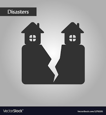 Black and white style house earthquake vector image
