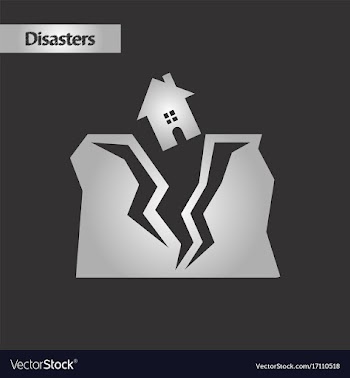 Black and white style house earthquake vector image