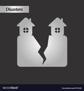 Black and white style house earthquake vector image