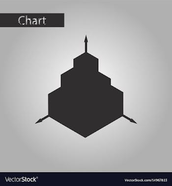 Black and white style icon 3d chart vector image