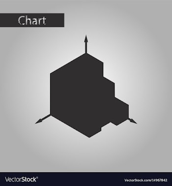 Black and white style icon 3d chart vector image