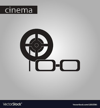 Black and white style icon 3d cinema vector image