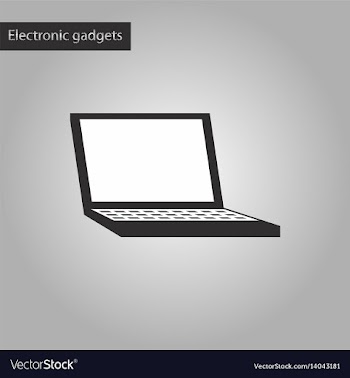 Black and white style icon a laptop vector image