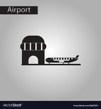 Black and white style icon airplane airport vector image