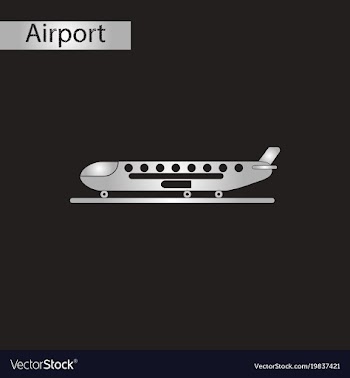 Black and white style icon airplane airport vector image
