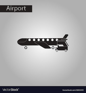 Black and white style icon airplane gangway vector image