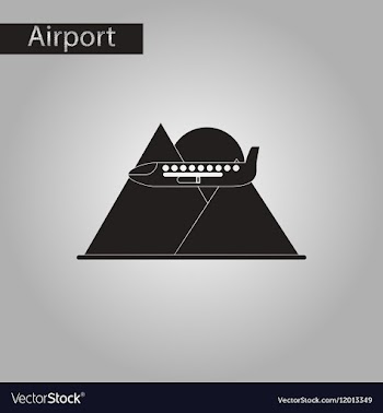Black and white style icon airplane mountains vector image