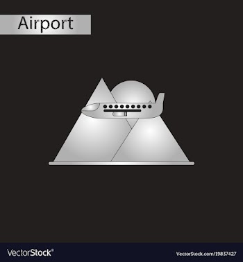 Black and white style icon airplane mountains vector image