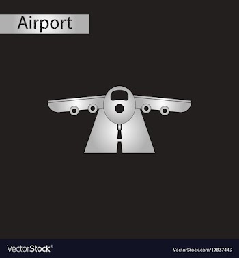Black and white style icon airplane runway vector image