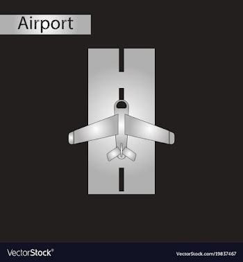Black and white style icon airplane runway vector image