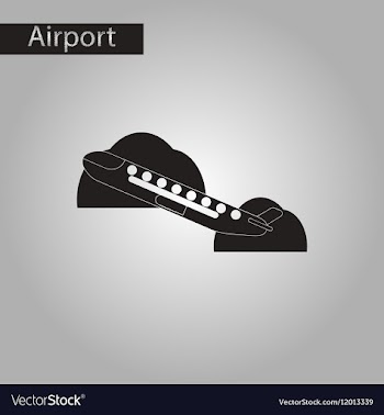 Black and white style icon airplane takeoff vector image
