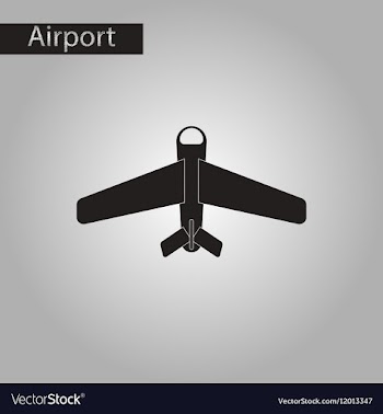 Black and white style icon airplane vector image