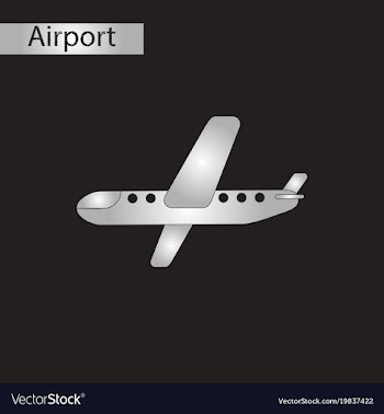 Black and white style icon airplane vector image