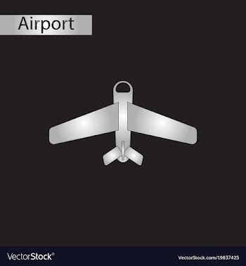 Black and white style icon airplane vector image