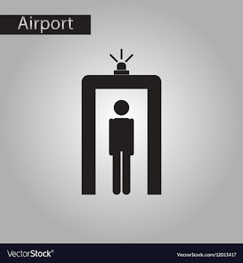 Black and white style icon airport people scanner vector image