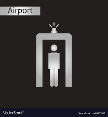 Black and white style icon airport people scanner vector image