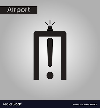 Black and white style icon airport scanner vector image