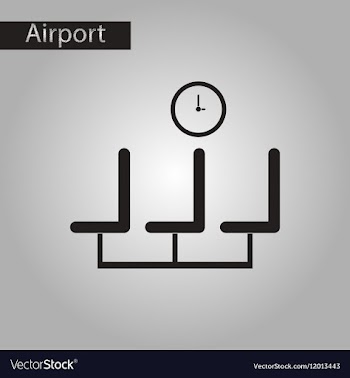 Black and white style icon airport waiting room vector image