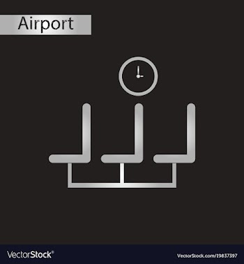 Black and white style icon airport waiting room vector image