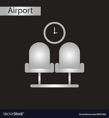 Black and white style icon airport waiting room vector image