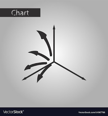 Black and white style icon arrow chart vector image
