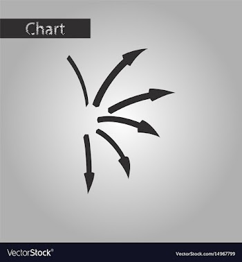 Black and white style icon arrow chart vector image