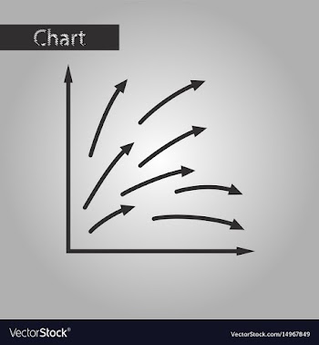 Black and white style icon arrow chart vector image