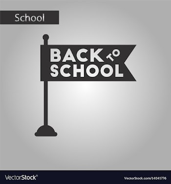 Black and white style icon back to school flag vector image