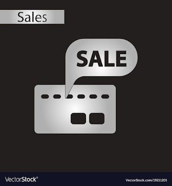 Black and white style icon bank card sale vector image