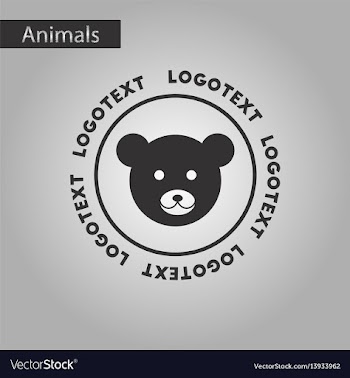 Black and white style icon bear logo vector image