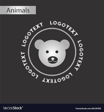 Black and white style icon bear logo vector image