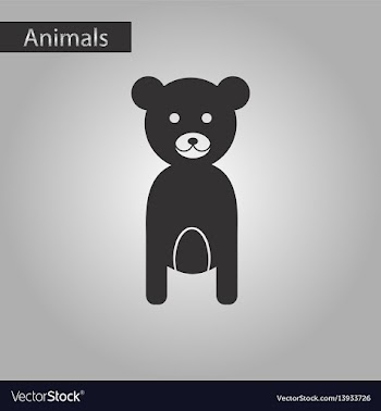 Black and white style icon bear vector image