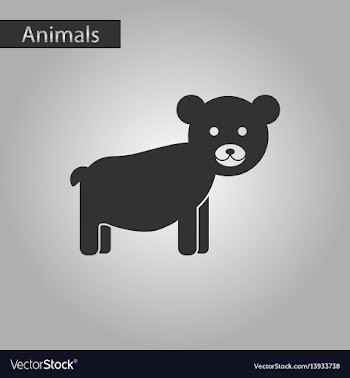 Black and white style icon bear vector image