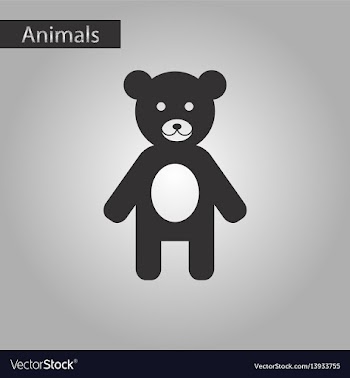 Black and white style icon bear vector image