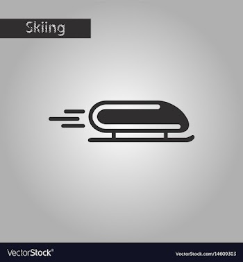 Black and white style icon bobsled vector image
