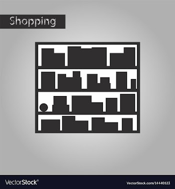 Black and white style icon bookshelf vector image