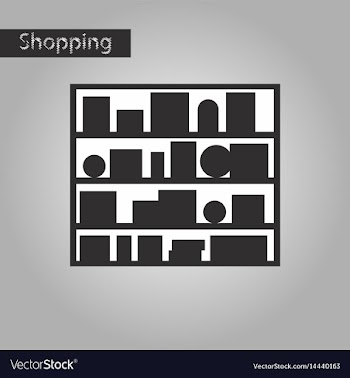 Black and white style icon bookshelf vector image