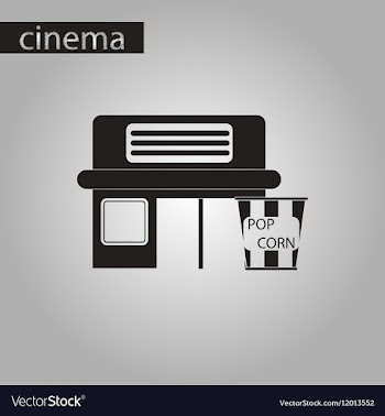 Black and white style icon building cinema popcorn vector image