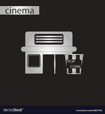 Black and white style icon building cinema popcorn vector image