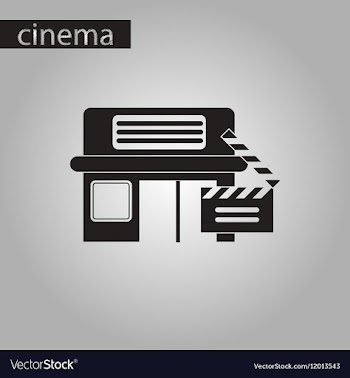 Black and white style icon building cinema vector image