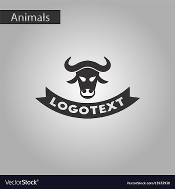 Black and white style icon bull logo vector image
